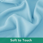 Biscaynebay Textured Fabric Tablecloths 52x70 Inches Rectangular, Light Blue Water Resistant Tablecloths for Dining, Kitchen, Wedding, Parties etc. Machine Washable