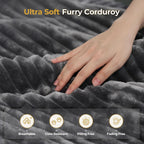 HOOOWOOO Cloud Sectional Couch,Modular L Shaped Sofa for Living Room,65x65 Free Combination 4 Seaters Couches Chaise Set with Ottomans(Wide Wale Plush Corduroy Charcoal Gray)