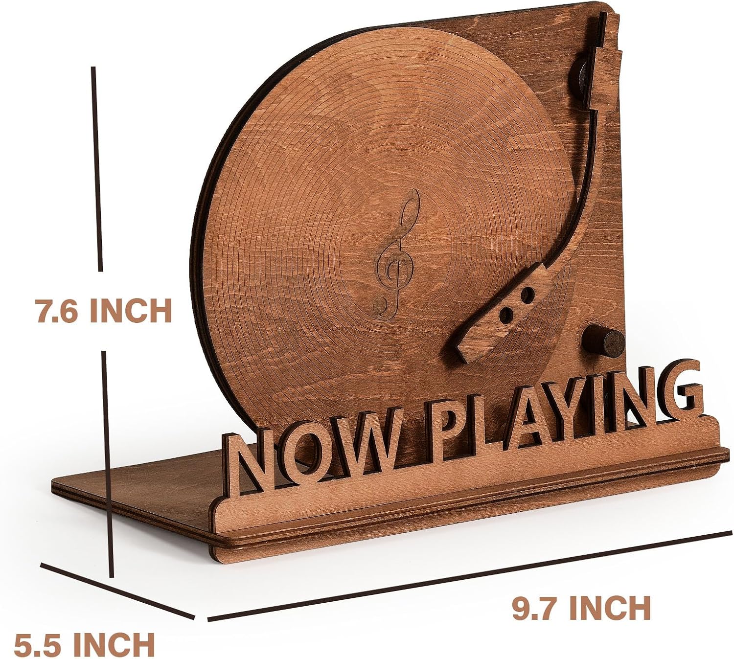 BS-VOG Now Playing Vinyl Record Stand, Tabletop Holder, Gift for LP Lover | Displays Current Album, Real Vinyl-Like Groove Feel, Easy to Assembly, Now Spinning Vinyl Stand Storage for Albums Magazine