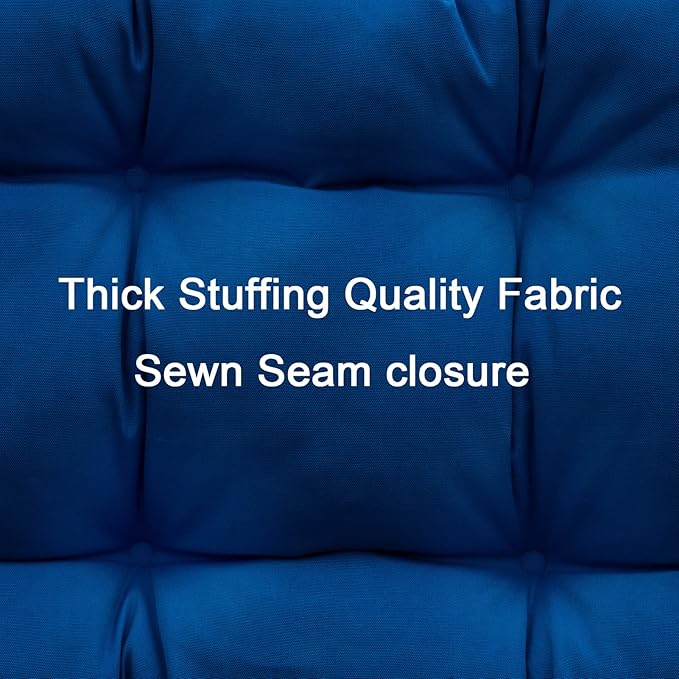 QILLOWAY Outdoor Chair Cushion for Patio Furniture, Waterproof Patio Cushions with Ties, Fade Resistant Replacement Pads for Outdoor Rocking Chairs,Royal Blue