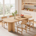 78.75" Oval Oak Dining Table for 6-8 Person, Modern Farmhouse Kitchen Table with Sturdy Legs, Wood Dinner Table for Dining Room Kitchen Living Room, Natural Oak