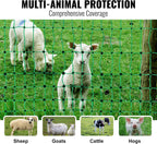 VEVOR Electric Fence Netting, 42"H x 164'L, PE Net Fencing with Posts and Double-Spiked Stakes, Utility Portable Mesh for Goats, Sheep, Lambs, Deer, Hogs, Dogs, for Farms, Backyards and Ranches