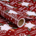 LeZakaa Christmas Wrapping Paper Roll - Red Flower & Merry Christmas Letter Pattern for Holiday, Party - 17 inches x 32.8 Feet (46.45 sq.ft.)