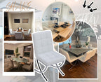 EALSON Modern Dining Chairs Set of 6, White Leather Upholstered Seater with Chrome Metal Legs and High Tufted Backs, Armless, for Dining Room/Kitchen/Restaurant Use