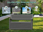 80 Gallon Outdoor Storage Box, Resin Patio Furniture with Armrest, Lockable Deck Box with Waterproof and UV Resistant for Patio Cushions, Garden Tools and Pool Supplies, Grey