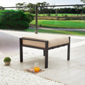 Festival Depot Patio Ottoman Outdoor Footstool with 4.3 Cushion Small Seat All Weather Metal Furniture for Deck Poolside Yard, Grey, PF20150