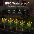 Aolyty Solar Garden Lights Outdoor, Solar Flower Lights with 24 Sunflowers 2 Modes, IP65 Waterproof LED Stake Light 2 Pack for Pathway Patio Yard Landscape Decorative