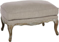 Lexicon Parlier Show Wood Ottoman - Rectangle Ottoman Pouf Foot Rest, Floral Motif, Solid Wood Frame, Feathered Down Filled Cushion, Fully Assembled, 32" L x 25.5" W x 20.5" H, Neutral