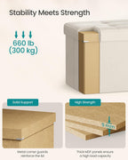 SONGMICS Mazie Collection - 30 Inches Storage Ottoman, Foldable Storage Bench with Flipping Lid, 660 lb Load Capacity, for Entryway, Living Room, Bedroom, Velvet Fabric, Cream White ULSF048LH01