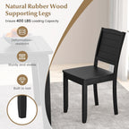 Giantex Wood Dining Chairs Set of 4, Modern Kitchen Chair w/Rubber Wood Legs, Curved Backrest, Farmhouse Diner Chair, Wooden Armless Side Chairs for Home Dining, Restaurant, Load 400 LBS, Black