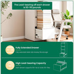 4 Drawer File Cabinet with Lock, Metal Vertical Filing Cabinet, Filing Cabinets for Home Office, Locking File Cabinet Hanging Files for A4/ Legal/Letter, Require Assembly, White