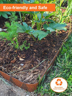 Vinci Landscape Edging Border, 40" L x 8" H 3Pack 10FT Total Rusted Corten Steel Garden Edging with Spikes, Sturdy Elegant Metal Lawn Broder for Flower Beds, Pathways, Paver Edges and Yard