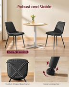 VASAGLE Dining Chairs Set of 2, Upholstered Kitchen Chairs, Synthetic Leather, Max. Load 264 lb, Steel Legs, Curved Backrest, for Dining Room, Dove Gray and Ink Black ULDC090BH02