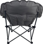 Black Sierra Plush XL Padded Camping Chair for Adults, Oversized Heavy Duty Folding Seat Supports 400 lbs, Plush Comfort with Cup Holders & Carry Bag for Camping, Tailgating, Patio, RV