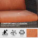 Outdoor Swivel Rocker Patio Chairs Set of 2 - Outdoor Wicker Swivel Glider Chairs 2 Pieces with Olefin Fabric Cushions Suitable for Backyard Deck and Porch(Mixed Grey/Orange)