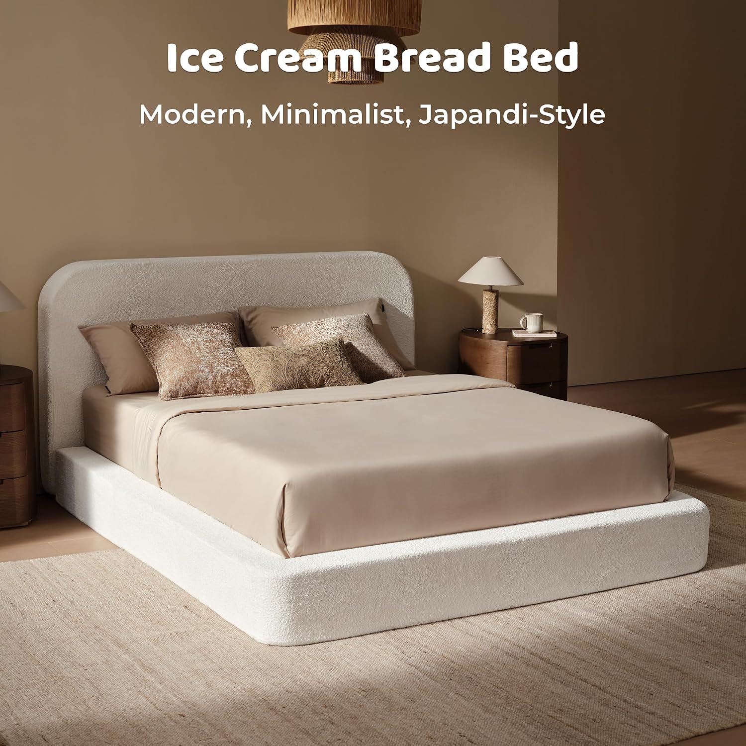 RECCI Airframe Bread Queen Curved Cloud Platform Bed Frame