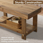 HOKYHOKY Solid Wood Entryway Bench - 31.5" Farmhouse Small Storage Benches, Narrow Bench Seat for Indoor, Entryway, Dining Room, Living Room and Hallway, Rustic Natural