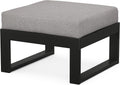 POLYWOOD® Edge Modular Deep Seating Ottoman, Black/Grey Mist