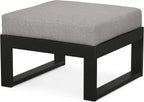 POLYWOOD® Edge Modular Deep Seating Ottoman, Black/Grey Mist