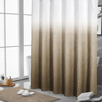 MitoVilla Brown Ombre Shower Curtain Set with Hooks, Waves Textured Fabric Shower Curtains for Modern Luxury Bathroom Decor, 3D Marble Geometric Embossed Cloth Bathroom Shower Curtain, 72 x 72