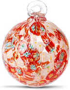 Hand Blown Glass Witch Ball,Glass Ornament Hanging Garden Gazing Ball Indoor Outdoor Home Décor. (4)