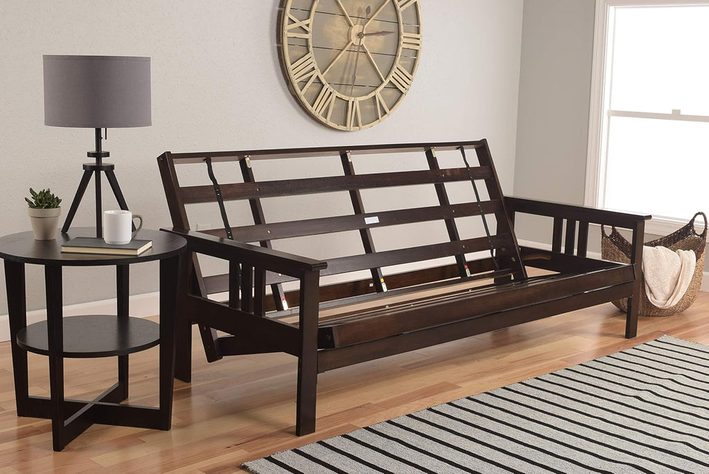Kodiak Furniture Monterey Queen-size Futon, Espresso Finish with Suede Gray Mattress