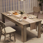 CABIHOME 63" Rectangular Dining Table for 4-6, Farmhouse Large Kitchen Table, Sturdy Frame, 4 Triangular Stable Legs, Thickened Tabletop, Ideal for Apartment, Dining Room, Small Space, Retro Gray