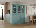 Palace Imports 100% Solid Wood 48.5"" Pantry China Cabinet with Raised Panel, Frosted Glass Doors, 2-Drawers and Adjustable Shelves