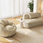 Guyii Irregular End Table, Cream White Side Table, Small Shark Fin Sofa Table for Living Room, Office, Home, Bedroom, Easy Assembly