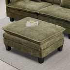 Opiesit Ottoman for Sectional Cloud Couch, Chenille Ottoman for Deep Seat Modular Sofa for Apartment, Living Room and Bedroom, Green