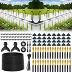 Pro-Series Drip Irrigation System, 200FT 1/4" Garden Watering System with 32pcs 360° Bendable Copper Nozzles, Leak-Free Quick-Connect Misting Sprinkler Kit for Patio, Raised Beds, Yard, Greenhouse
