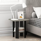 Furinno SIMPLE DESIGN Set of 2 Side Table, 2-Tier End Table, French Oak