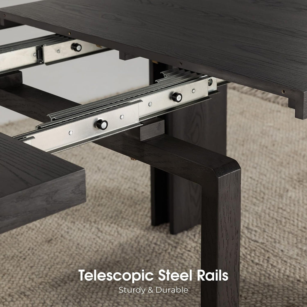 Transformer Table Solid Wood Extendable Dining Table, Black | Seats 2-12, Expandable Dining Room Table, Space-Saving Furniture, Kitchen and Dining Room Furniture, Table Only