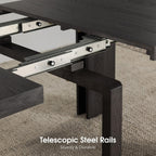 Transformer Table Solid Wood Extendable Dining Table, Black | Seats 2-12, Expandable Dining Room Table, Space-Saving Furniture, Kitchen and Dining Room Furniture, Table Only