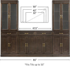 Crosley Furniture Stanton 3-Piece Sideboard Buffet Cabinet and Glass Door Kitchen Storage Pantry Set, Coffee