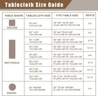 Fitable Linen Textured Rectangle Tablecloth Washable Fabric Faux Burlap Table Cloth for 8 Foot Tables, Holiday Table Cover for Farmhouse, Reception, Kitchen Dining, Party, (Mocha, 54 x 108 Inch)