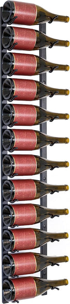 Jagged Ridge Floor-to-Ceiling Wine Rack Bundle 48 Bottles – (1) Floor-to-Ceiling Frame + (4) 12-Bottle Wall-Mounted Wine Racks – Luxurious, Modern, Space-Saving Metal Design for Home, Bar, or Kitchen