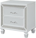 Crystal Modern Style 2-Drawer Nightstand Made White,for Small Spaces