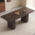 66.93" Rectangle Dining Table for 2-6, Farmhouse Kitchen Table with Sturdy Pedestal, Mid-Century Rectangular Dinner Table for Kitchen, Dining Room