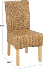 SAFAVIEH Furniture - Luz Dining Chair Set of 2 - Coastal Design - Natural Pine Solid Wood - Ideal for Dining Room, Kitchen, 18.5" Seat Height (SEA8016C-SET2)