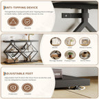Garvee 3 Tier Console Table with Open Wood Shelves,39" Industrial Entryway Table,Sofa Table,Narrow Wood Accent Tables with Metal Frame for Hallway,Living Room,Behind Couch,Foyer,Entrance,Black