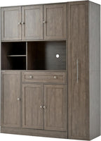 Kitchen Pantry Cabinet, Buffet with Pull-Out Side Cabinet | 7-tier pull-out side cabinet with wheels, easy access for spices, oils, baking supplies, and daily kitchen essentials