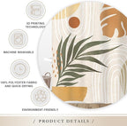 Glawry Beige Green Boho Shower Curtain Mid Century Abstract Plant Tropical Palm Leaf Modern Minimalist Bathroom Arch Geometric 72Wx72L Inches Bath Accessories Art Home Decor Fabric 12 Pack Hook