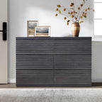 SICOTAS Fluted Buffet Cabinet with Storage, 3-Drawer Sideboard Cabinet, Modern Mid-Century Coffee Bar Cabinet for Living Room, Entryway, Kitchen