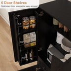 Garvee 71" Kitchen Pantry Cabinet, Barn Door Freestanding Cupboard with Drawer, Sliding Storage Rack, and 6 Hanging Shelves for Kitchen, Dining Room, Living Room Bedroom