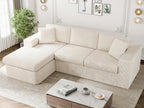 Vongrasig 105" Couches for Living Room, Sectional Couches Modular Sofa with L-Shaped Chaise, Memory Foam Comfy Cloud Couch with Plush Corduroy Fabric, No Assembly Required, (Beige)