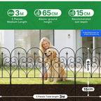 Thealyn Garden Fence 32" H x 10ft (5 Panels), No Digging Heavy Duty Metal Fence Panels, Rustproof Outdoor Dog Fence Animal Barrier, Decorative Fencing for Flower Bed, Yard, Landscape Edging
