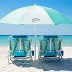 Old Bahama Bay Beach Chairs for Adults, 7-Position Classic Lay Flat Beach Chair Reclining Beach Chair, Portable Aluminum Backpack Beach Chair with Towel Bar & Cooler Bag