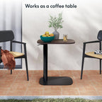 FLEXISPOT Adjustable C Table, Snack Side End Table Sofa Couch Bedside Table Laptop Cart TV Tray Night Stand for Small Space Side Table(23.6" W x 13.8" D,Rustic Brown)