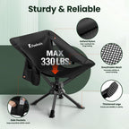 Portable Camping Chairs for Adults, Comfy Folding Camp Chair | 3.5 lbs Lightweight, 10 Seconds Quick Setup, Side Pocket, Storage Bag Easy to Carry for Outdoor Sporting, Holds up to 330 lbs